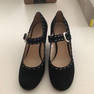 Franco Sarto suede black Mary Janes